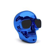 Wireless LED Lampu Mini Stereo Bluetooth Tengkorak Speaker untuk Cellphone Tablet PC (Biru)-Intl