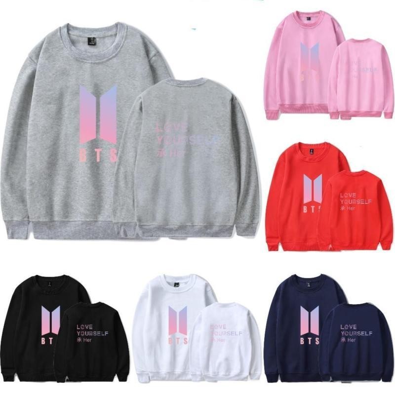 Wonderful Power 6 Colors New Hot SALE BTS Love Yourself Capless Women / Men Hoodies Sweatshirts Bangtan Boys Outwear Hip-Hop Hoodies Album DNA Song Kpop Long Sleeve Sweat Bangtan Long Sleeve Hoodies -Dark blue-M - intl