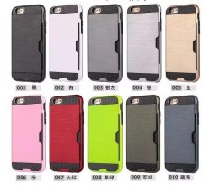 Kekuatan Luar Biasa Baru Anti Guncangan Pelindung Silikon Sarung Ramping Keras Buah untuk Fundas IPhone7 Iphone 6 6 S 7 Plus dompet Slot Pemegang Kartu Case Premium Mewah 11 Colors-Pink-S6 Sisi Plus-Internasional