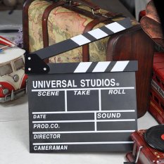 Kayu Direktur Adegan Clapperboard TV Clapper Film Papan Film Cut Prop-Intl