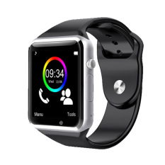 Jam Tangan Bluetooth A1 Cerdas Perhiasan Olahraga Alat Pengukur Langkah With SIM Kamera Selai Pintar For IOS Android Smartphone (hitam)