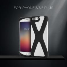X Bentuk Telepon Case Lembut Silikon Sarung Anti Guncangan Berongga Keluar untuk iPhone 8/7/6 Plus Hitam- internasional