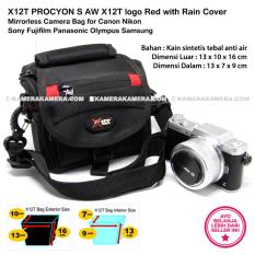 X12T PROCYON S AW X12T logo Red with Rain Cover Mirrorless Camera Bag for Canon Nikon Sony Fujifilm Panasonic Olympus Samsung