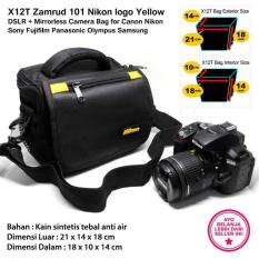 X12T Zamrud 101 Nikon logo Yellow for DSLR + Mirrorless Camera Bag for Canon Nikon Sony Fujifilm Panasonic Olympus Samsung