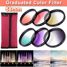 XCSource lulus Orange hijau kuning ungu abu-abu merah filter 58 mm untuk Canon 650D LF349