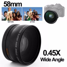 Xcsource Wide Angle Lens Lensa 58mm 0.45x With Macro For Canon Eos 650d 50d 40d 400d 450d Hitam