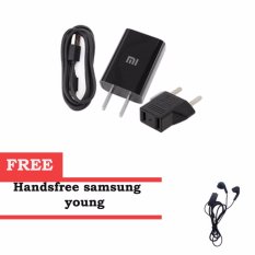 Xiaomi Charger 5V / 2A Micro USB Kabel Original - Hitam + Samsung Headset Young