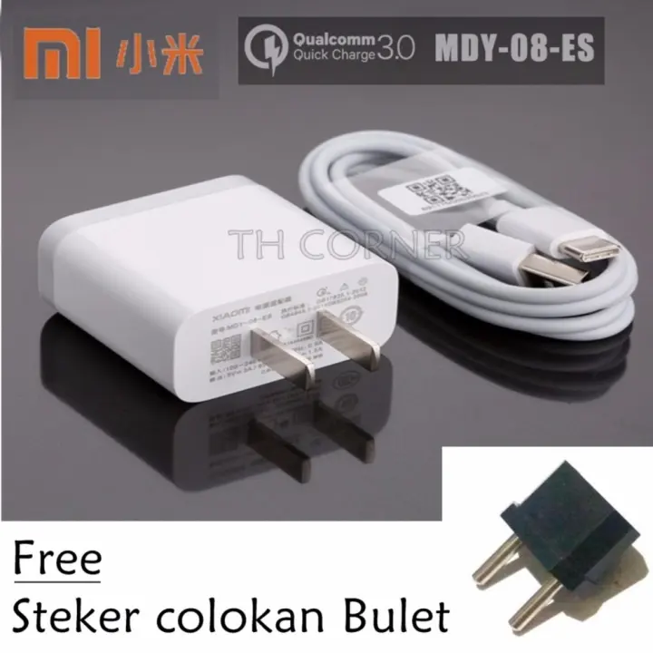 Xiaomi Mdy 08 Es Quick Charging 3 0 Charger With Type C Cable For Mi 6 Mi 4c Mi 5 And Other Original Lazada Indonesia