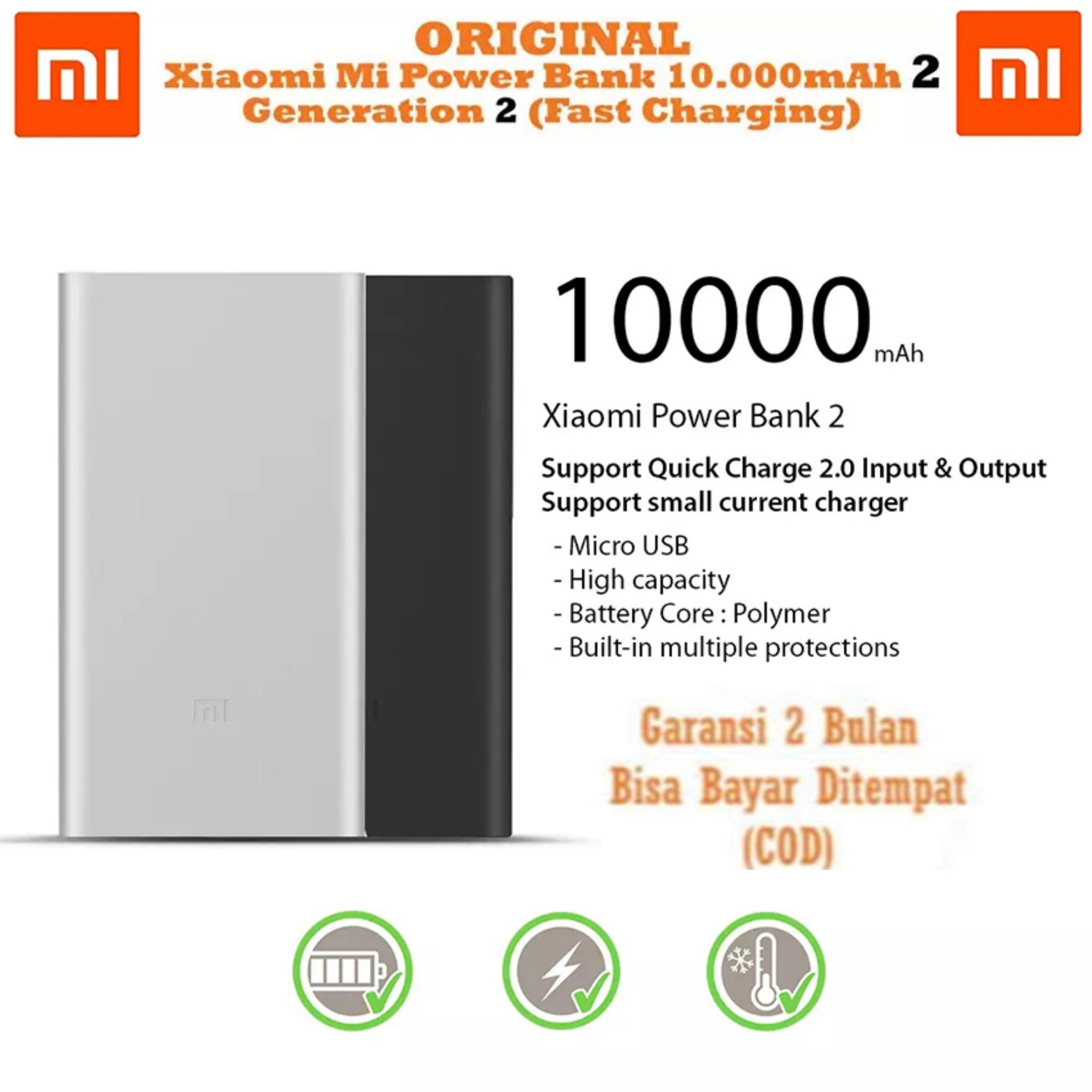 Xiaomi Mi Power Bank 10.000mAh 2 Fast Charging - Generasi 2  