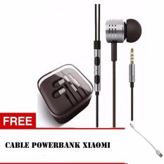 Xiaomi Piston Mi Original 2nd Gen Mic & Volume Control Handsfree/Headset + Bonus Kabel Powerbank Xiaomi- Silver