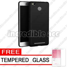 Xiaomi Redmi 3s Pro Baby Skin Soft Anti Fingerprint Babby Skin Softase Silicon Slim Matte Ultra Slim - Black + Free Tempered Glass