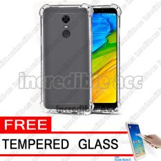 Xiaomi Redmi 5 (5,7 inch) Softcase Silicon Anti Crack / Anti Shock Elegant Softcase - White Clear + Free Tempered Glass