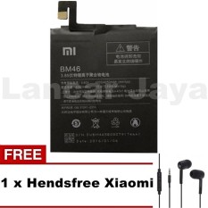XIAOMI REDMI NOTE 3 / 3 PRO ORIGINAL BATTERY / BATERE / BATRE BM 46 + Free Hendsfree Xiaomi Warna Acak