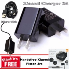 Xiaomi Travel Chager 2A Original Include Adapter + GRATIS!!! Handsfree Xiaomi Piston 3rd Generation - Hitam