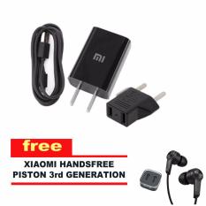 Xiaomi Travel Charger 2A Fast Charge Original + GRATIS Handsfree Xiaomi Piston 3nd Gen - Hitam