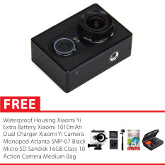 Xiaomi Yi Action Cam 16MP International Version - Hitam + Housing + Sandisk Ultra 32 GB + Tongsis + HERO Bag + Baterai
