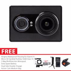 Xiaomi Yi International Version Paket Combo 3-Way Extreme Action Camera - Hitam