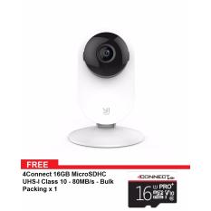 XiaoYi 1080P Home Camera with Nightvision China unlocked Version + 4Connect 16GB MicroSDHC UHS-I Class 10 - 80MB/s - Bulk Packing