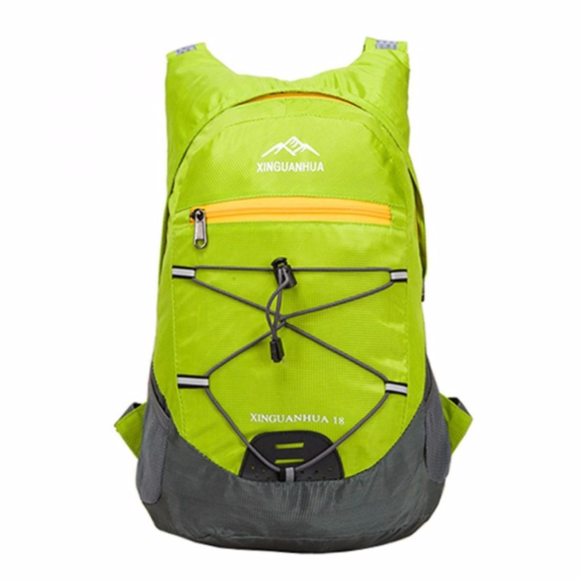 Xinguanhua Tas Gunung Lipat Hiking Camping Outdoor Adventure Waterproof 17L Survival Military Backpack Tas Bahu Carrier Shoulder Bag Foldable Travel Mudik Sekolah Kuliah Kerja Zip Risleting Backpacker Pendaki Petualang Touring Anti Air Ringan K025 - Hijau