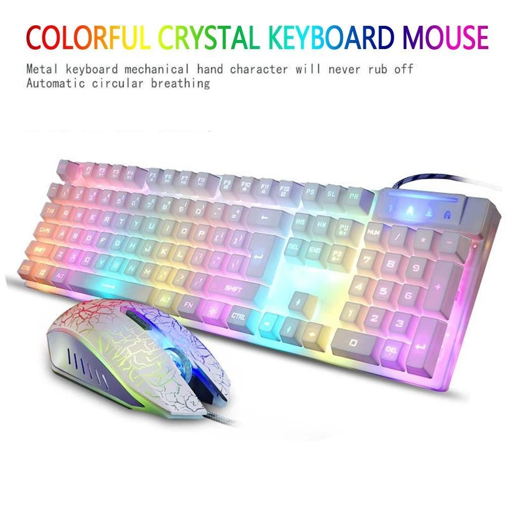 Xiteng KR-700 Lampu Latar Profesional Gaming Mechanical Keyboard, 4000 DPI Optik Wired Mouse-Intl