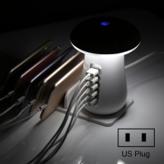 XLD888 5 Ports (2 x 5V/1A + 2 x 5V/2.1A + 1 x QC3.0) USB Charger Mushroom Light Desk Lamp Charger with Phone Holder for iPad , iPhone, Galaxy, Huawei, Xiaomi, LG, HTC and Other Smart Phones, Rechargeable Devices - intl