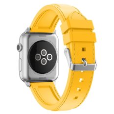 Xumu Apple Watch Seri 1 Seri 2 38mm Soft Silicone Garis Jahitan Sport Band untuk Nike + Apple Watch Seri 1 Seri 2 IWatch Sport Edition Penggantian Strap Gelang (Kuning) -Intl