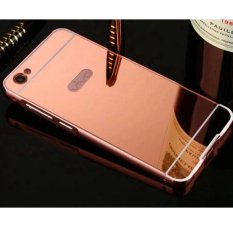 Y55 Case untuk BBK VIVO 55 Kasus Logam Golden Plating Aluminium Frame + Cermin Acrylic Back Cover Y55 Case- INTL