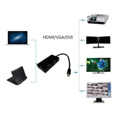 YBC 3 In 1 Mini Tampilan Port For DVI VGA HDMI TV Adaptor Kabel For MacBook Pro 3/4 Think Pad
