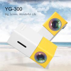 YG300 LCD Mini Dukungan Portable Proyektor Home Theater Cinema Media Player 400lm Kuning + Putih-Internasional