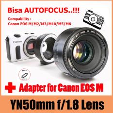 Yongnuo Lens EF 50mm f1.8 for Canon EOS M M2 M3 M10 M5 M6 - Free UV Filter