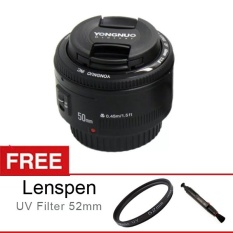 Yongnuo Lens EF 50mm f/1.8 for Canon + Gratis Filter UV 52mm + Lenspen