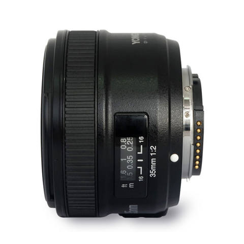 YONGNUO YN35mm F2 AF/huh standar sudut lebar lensa Prime untuk Nikon kamera-1 2