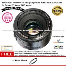 Yongnuo YN50mm F1.8 Large Aperture Auto Focus SLRC Lens for Canon EF Mount EOS Mount - YongNuo 50mm lens for Canon DSLR (Garansi 1th) Free Filter 52mm