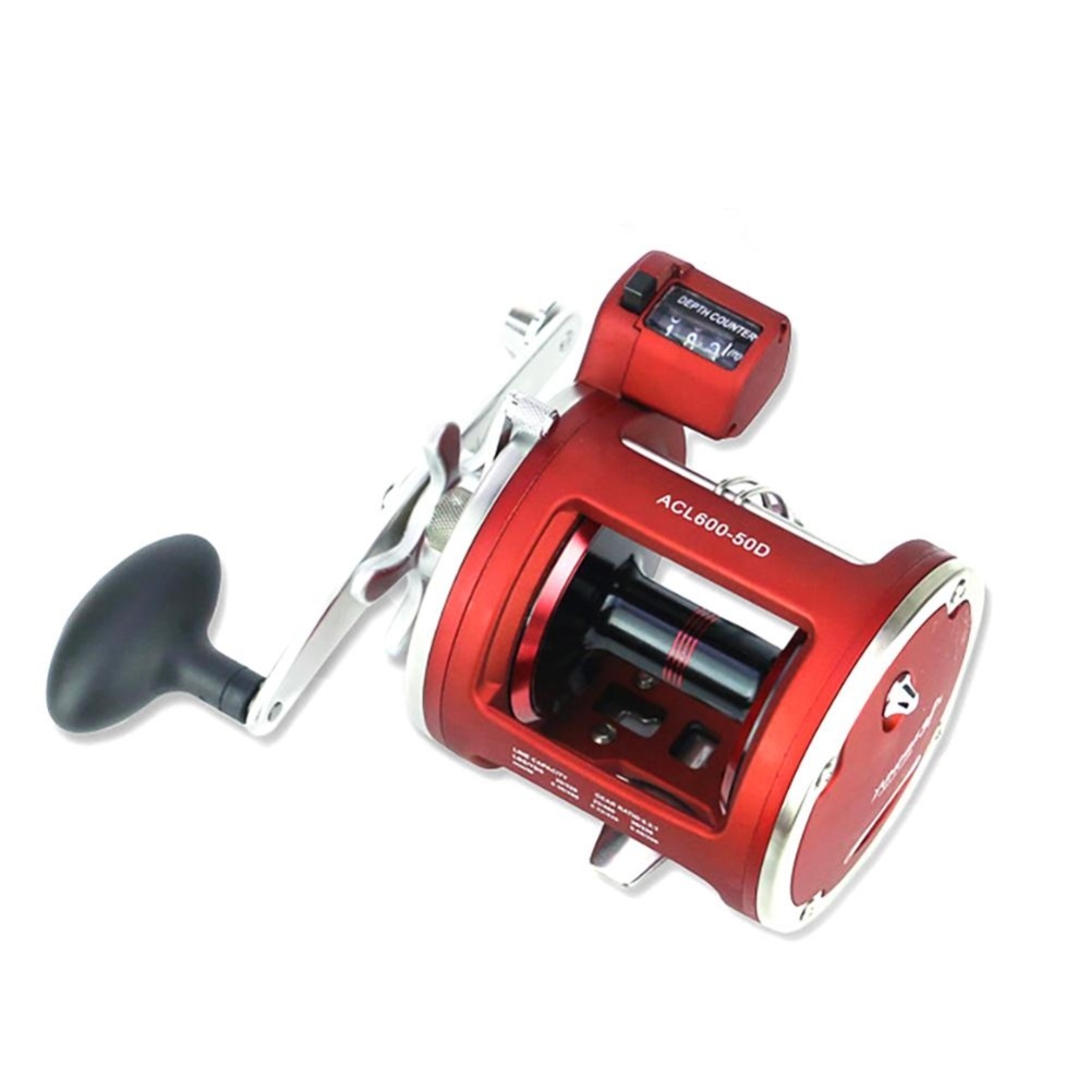 YUMOSHI ACL 12 + 1BB Round Baitcast Reel dengan Counter Kiri/Tangan Kanan untuk JIGGING Trolling Di Air Asin Spesifikasi: 50D Tangan Kiri-Intl