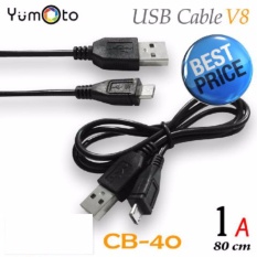 Yumoto Kabel Data Charger Micro Usb Samsung Bb Asus Xiaomi Android CB-40-warna hitam