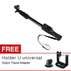Yunteng Tongsis + Bluetooth 1288 / YT-1288 - Hitam - Free Holder U + Gopro/Xiaomi Yi/Brica Tripod Adapter
