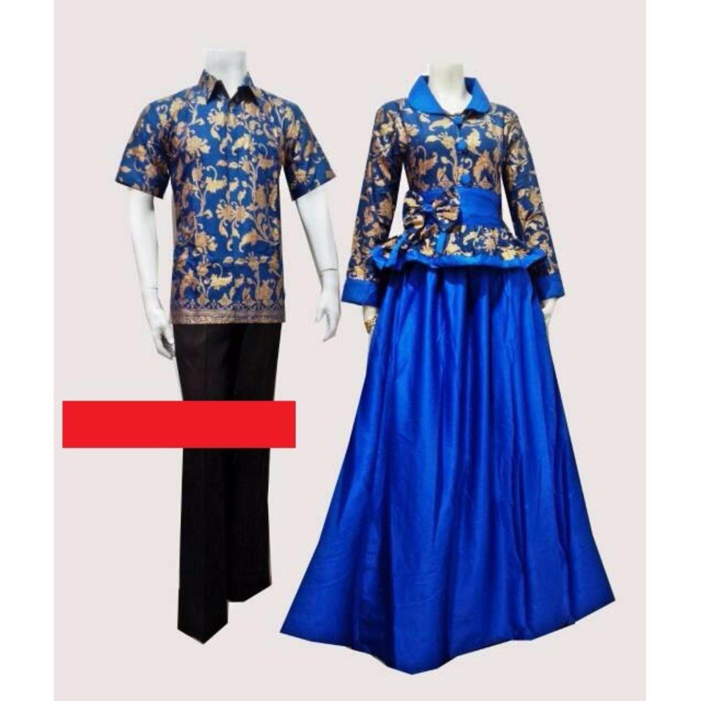 Zaviera Sarimbit Gamis Batik Talita - Biru