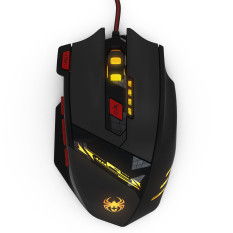 ZELOTES 8000 DPI 8 Chip Memori Utama Desain 6 Kabel Optik Memimpin Permainan Tikus (Hitam)
