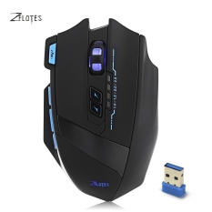 ZELOTES F-15 2500 DPI 2.4 GHz Nirkabel/Wired Optical Backlit Game Mouse dengan USB 3.0 Receiver- INTL