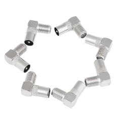 Paduan Seng Inggris F Wanita Ke Televisi 9.5 Mm Pria Konektor Berlapis Nikel 90 Sudut Kanan Antena Satelit RF COAX adaptor F Jenis Whorl Wanita Ke 9.5 Mm Pria 10 Pcs-Internasional