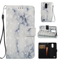 Zoeirc Fashion Marmer Pola Pelindung Berdiri Dompet Dompet Kartu Kredit Pemegang Magnetic Flip Folio TPU Soft Bumper PU Leather Ultra Slim Fit Case Cover untuk LG K8 2017/LV3/MS210-Intl
