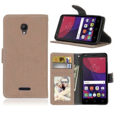 Zoeirc Fashion Pelindung Berdiri Dompet Dompet Kartu Kredit Pemegang Magnetic Flip Folio TPU Lembut Bumper Kulit Case Penutup untuk Alcatel One Touch POP STAR OT5022 5022D-Intl