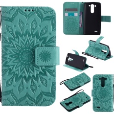 Zoeirc Fashion Sunflower Pelindung Berdiri Dompet Dompet Kartu Kredit Pemegang Magnetic Flip Folio TPU Soft Bumper PU Leather Ultra Slim Fit Case Cover untuk LG G3 Mini-Intl