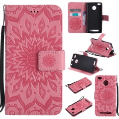 Zoeirc Fashion Sunflower Pelindung Berdiri Dompet Dompet Kartu Kredit Pemegang Magnetic Flip Folio TPU Soft Bumper PU Leather Ultra Slim Fit Case Cover untuk Xiaomi Redmi 3-Intl