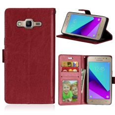 Zoeirc Mewah PU Leather Wallet Flip Protective Case Cover dengan Slot Kartu dan Stand untuk Samsung GALAXY Grand Prime Plus /J2 Prime/G532F-Intl