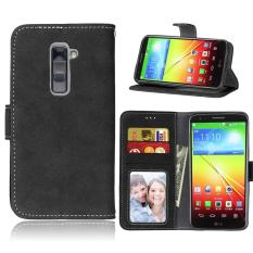 Zoeirc Pelindung Berdiri Dompet Dompet Kartu Kredit Pemegang Magnetic Flip Folio TPU Lembut Bumper Kulit Case Penutup untuk LG G2 D800 D801 D802-Intl