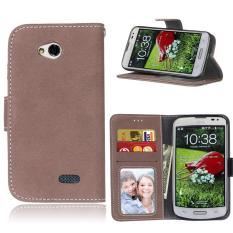 Zoeirc Pelindung Berdiri Dompet Dompet Kartu Kredit Pemegang Magnetic Flip Folio TPU Lembut Bumper Kulit Case Penutup untuk LG Optimus L70-Intl