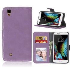 Zoeirc Pelindung Berdiri Dompet Dompet Kartu Kredit Pemegang Magnetic Flip Folio TPU Lembut Bumper Kulit Case Penutup untuk LG X Power K220 LS755-Intl