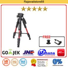 ZOMEI Q111 Camera Tripod - Merah - for DSLR EOS Canon Nikon Sony Gopro Xiaomi + Free Holder U + Action Cam Adapter