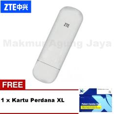 ZTE USB Modem MF667 2IN1 (Slot All GSM + Slot Micro USB) - Putih/White + Free Kartu Perdana XL